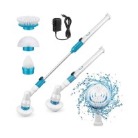 Spin Scrubber, 360 Cordless Tub and Tile Brush, Multi-Purpose Power Surface Cleaner with 3 Heads,Extension Arm,Adapter